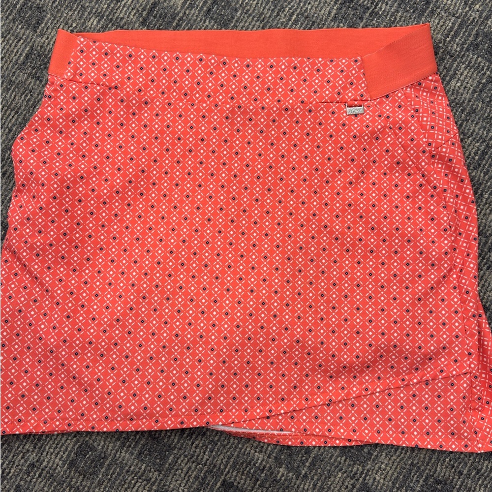 Greg‎ Norman Collection Vibrant Coral illusions pull on Skort sz l